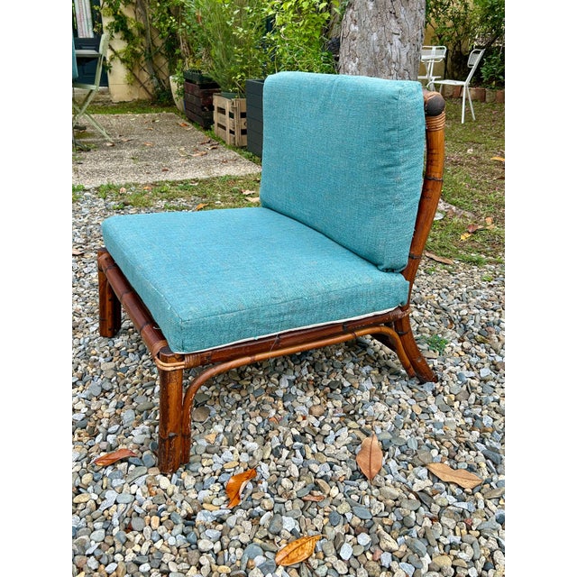 Rattan Living Room Set attributed to Alberto Smania, 1970s, Set of 4 For Sale - Image 4 of 12