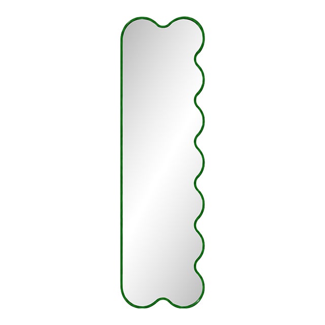 Hvyli Q9 - Narrow Modern Asymmetrical Red Mirror for Contemporary Interiors For Sale