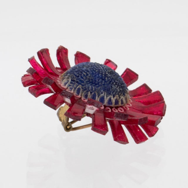 Contemporary Monique Vedie, Line Vautrin Student Carmine Red Resin Thistle Clip Earrings - 2 Pieces For Sale - Image 3 of 5