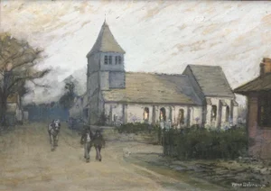 René Debraux, Twilight, Gouache and Watercolor