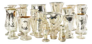 20 Piece Collection of Antique Circa 1900 Mercury Glass Vases