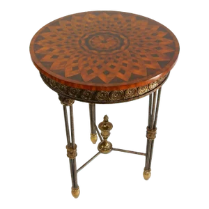 Stunning Flame Mahogany Inlay Gueridon Table