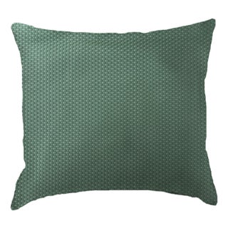 20x20" Woven Faux Leather Cushion Cover - Emerald Green For Sale