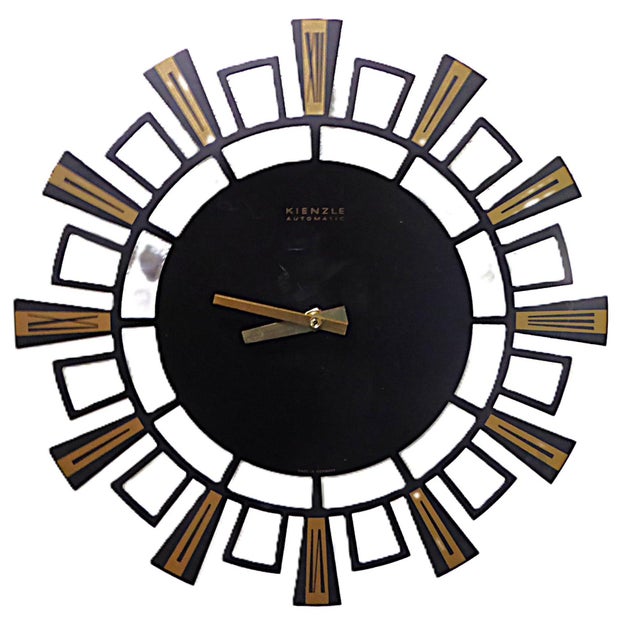 Kienzel Wall Clock Mid Century Modern Metal W. Battery Moment Germany 1960s For Sale - Image 11 of 12