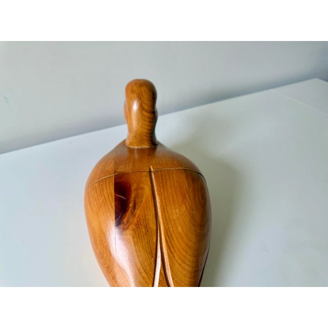 Beige Late 20th Century Hand Carved Wood Duck Bookends For Sale - Image 8 of 10
