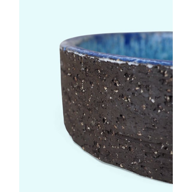 Blue Mid-Century Modern Danish Pottery Bowl from Bangholm, 1960s For Sale - Image 8 of 11