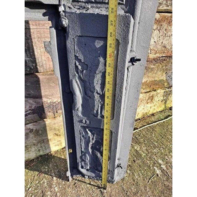 Antique Cast Iron Fireplace Insert with Decorative Tiles For Sale - Image 17 of 18