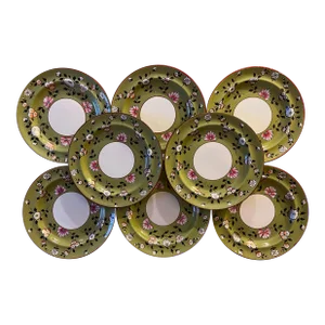 Antique Early 19th Century English Regency Spode Creamware Plates - a Set of 8
