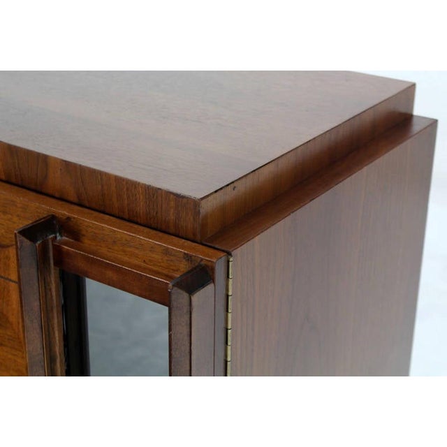 Mid 20th Century Mid Century Modern Oiled Walnut Brutalist Night Stand End Table Double Door For Sale - Image 5 of 10