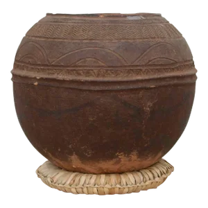 Antique Engraved Clay Water Pot