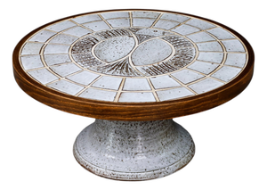 Ceramic Coffee Table with Sculptural Pedestal Base from Vallauris, 1960s