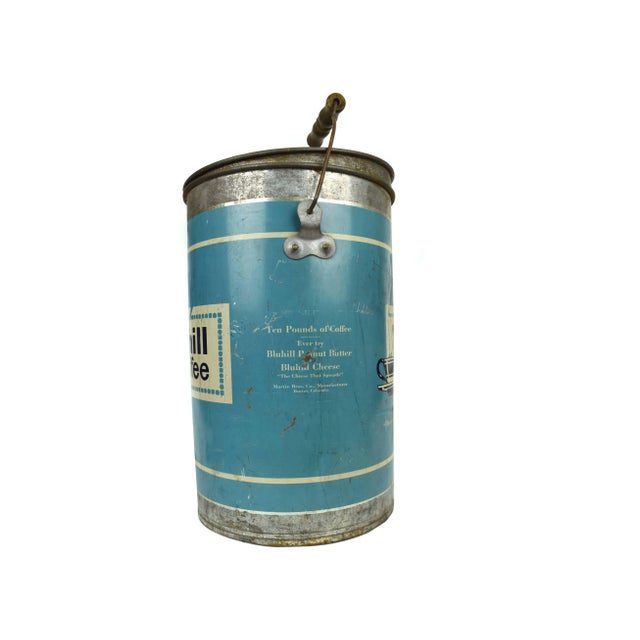 Antique Bluhill coffee ten Pounds tin by Martin Bros Denver Colorado. It will enhance any home décor especially coffee bar...