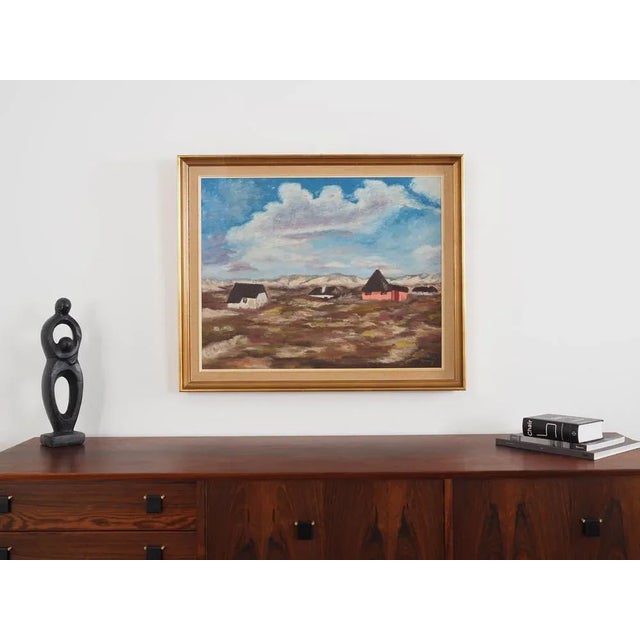 The painting was made using oil on canvas technique in the 1970s. The frame was made of wood. The painting is kept in cool...