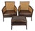 Crate & Barrel "Blake" Leather Chairs and Ottoman For Sale