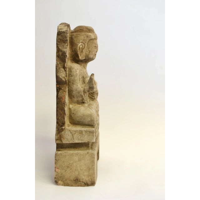 19th Century Solid Stone Young Buddha Shakyamuni 23 Lb For Sale - Image 9 of 16