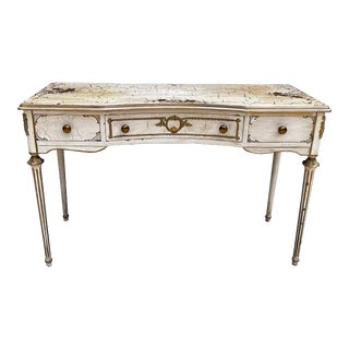 Early 20th Century Antique French Louis XVI Neoclassical Hand Painted Desk For Sale