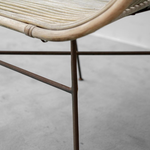 Vintage Rattan and Metal Armchair, 1960s For Sale - Image 6 of 13