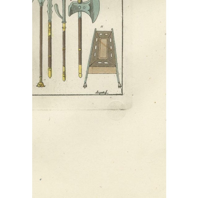 Gold Ferrario, Chinese Military Equipment, 1815, Hand-Colored Engravings, Set of 2 For Sale - Image 8 of 18