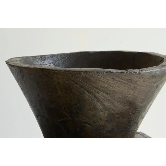 Gold Large Antique 19th Century Wabi Sabi Bowl in Wood, 1890s For Sale - Image 8 of 12