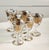 1960s Set of 6 24k Gold Encrusted Crystal Cordial Shot Stem Barware Set For Sale - Image 9 of 13
