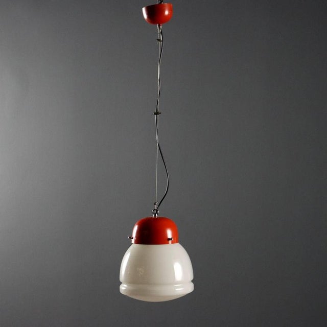 Vintage Lamp in Enamelled Aluminium and Glass, 1960s For Sale - Image 6 of 10