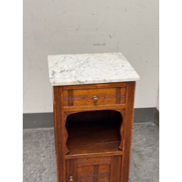 French Art Deco Oak Side Table, Antique For Sale - Image 9 of 12
