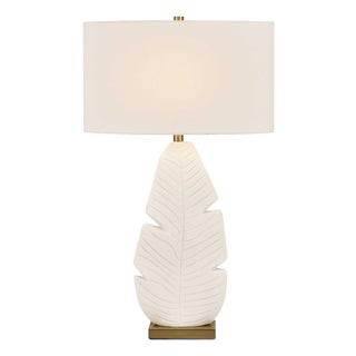 Palm Leaf White Table Lamp For Sale