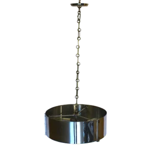 Custom Mid-Century Modern Style Polished Nickel Finish Pendant