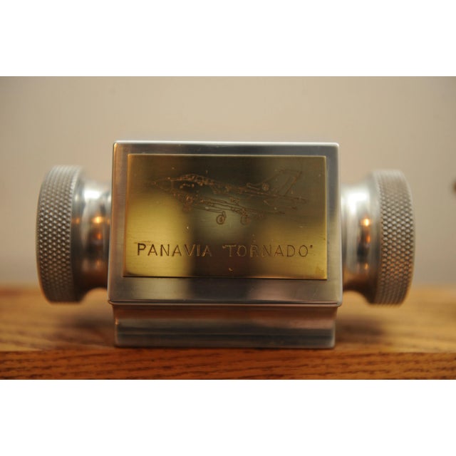 Wood Wood and Steel Panavia Tornado Raf Military Interest Desktop Pen Holder with Date Calendar, 1980s For Sale - Image 7 of 8