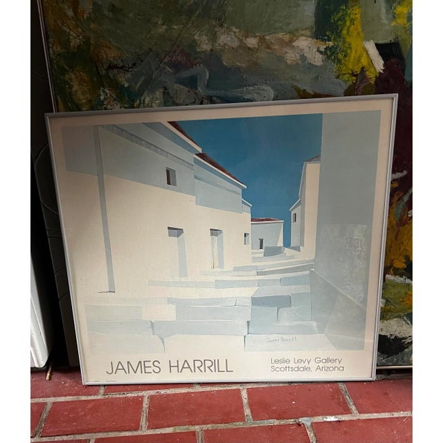 Vintage Framed James Harrell Gallery Exhibition Poster For Sale In Los Angeles - Image 6 of 7
