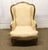 Traditional Antique Carved Wood Stuffed Wing Back Chair For Sale - Image 3 of 9