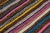 Vintage Kilim Handmade Flatweave Multicolor Striped Wool Runner For Sale - Image 9 of 10