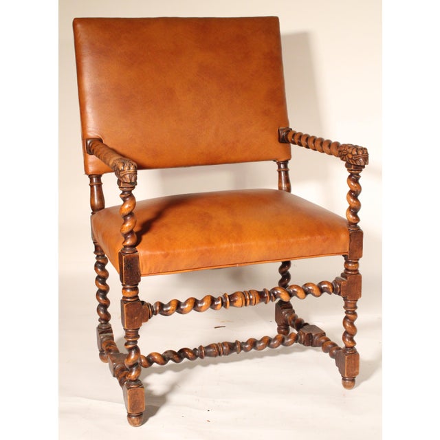 Pair of Baroque Style Barley Twist Armchairs For Sale - Image 4 of 11