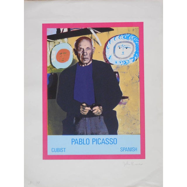 Printmaking Materials John Brower, Vintage 1960s Pablo Picasso Photo Silkscreen Serigraph Pop Art For Sale - Image 7 of 7