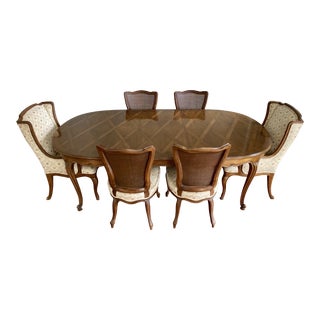 John Widdicomb French Louis XV Style Walnut Dining Set-Set of 7 For Sale