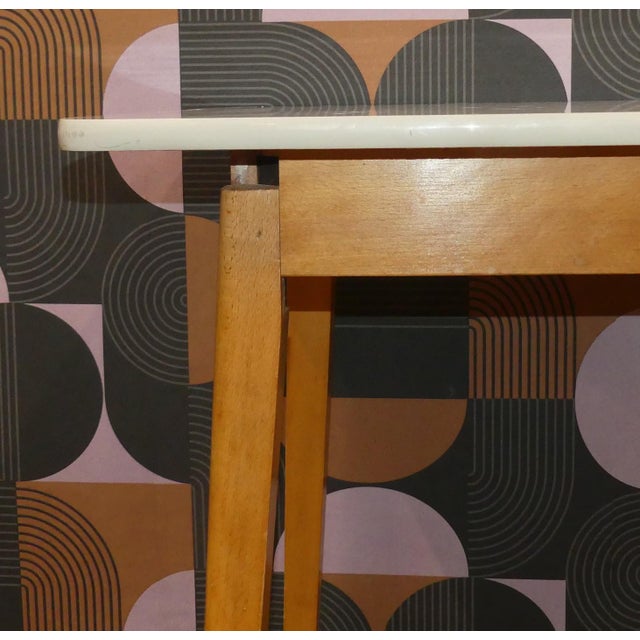 Small Vintage Kitchen Table in Wood, 1950s For Sale - Image 12 of 14