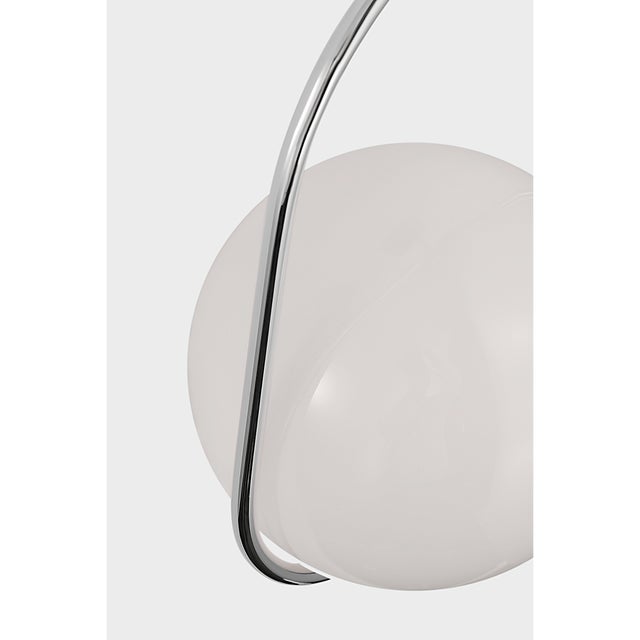 Windsor Smith for Visual Comfort Signature Jodo 19" Single Sconce in Polished Nickel with White Glass For Sale In Houston - Image 6 of 9