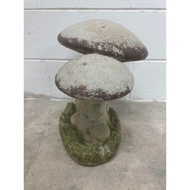 English Mid 20th Century Concrete Mushroom and Frog With Brown Accents For Sale - Image 3 of 6