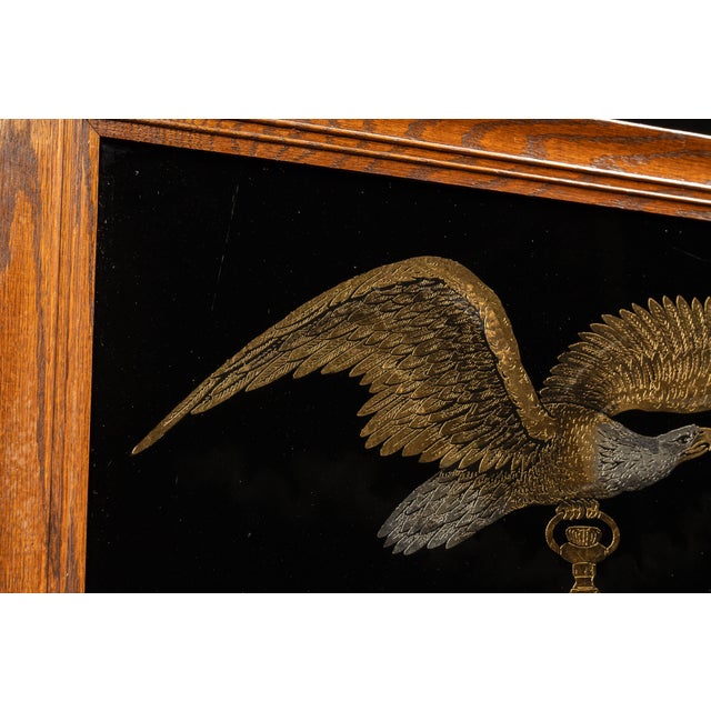 Early 20th Century Waltham Watches Reverse-Painted Glass Advertising Sign For Sale - Image 4 of 7