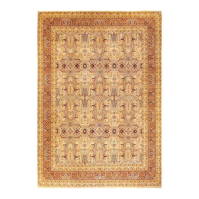 Ivory Mogul, One-of-a-Kind Hand-Knotted Area Rug in Ivory, 9' 1" x 12' 10" For Sale - Image 8 of 8