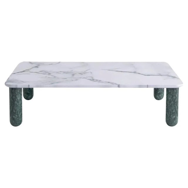 Medium White and Green Marble Sunday Coffee Table by Jean-Baptiste Souletie For Sale - Image 9 of 9
