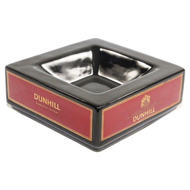 English Dunhill Cigar Ashtray Catchall England Black and Red Collectible 1970 For Sale - Image 3 of 14