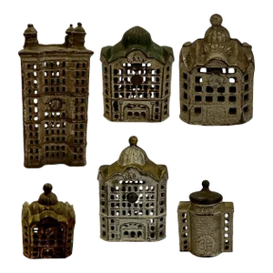 Set of 6 Early 20th Century Iron Banks