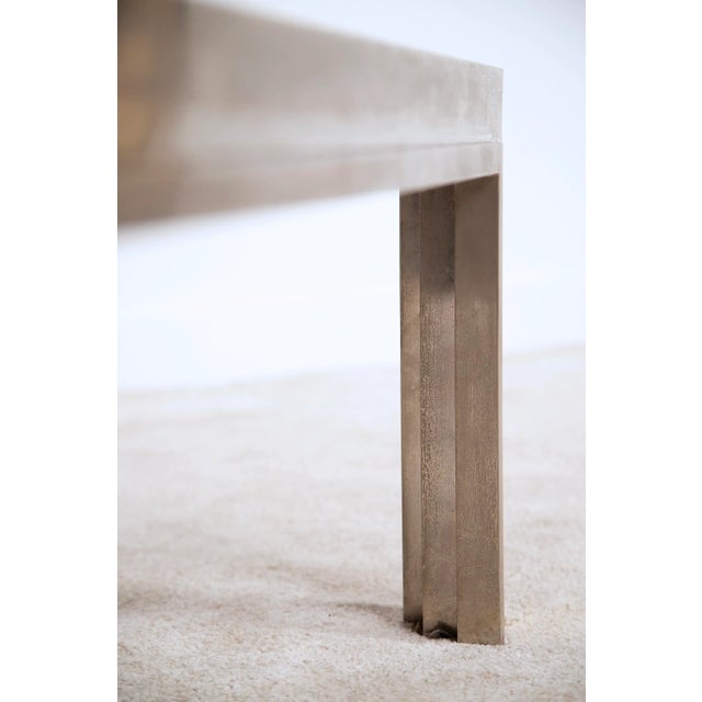 Coffee Table in Metal and Colored Glass, 1970s For Sale - Image 6 of 9