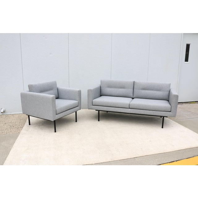 Metal Contemporary Andreu World and Gensler Design Element Sofa and Lounge Chair, Set of 2 For Sale - Image 7 of 18