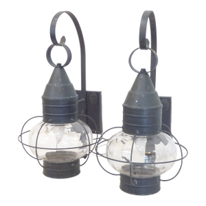 Vintage Cape Cod Onion Lantern Sconces - A Pair