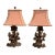 Pair of Black Forest Rooster Lamps For Sale