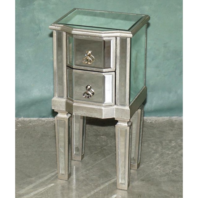 Venitian Bevelled Glass Nightstand with Drawers by Aeg, 2010, Set of 2 For Sale - Image 14 of 18
