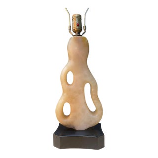1950's Biomorphic Alabaster Table Lamp Designed by Maurizio Tempestini For Sale