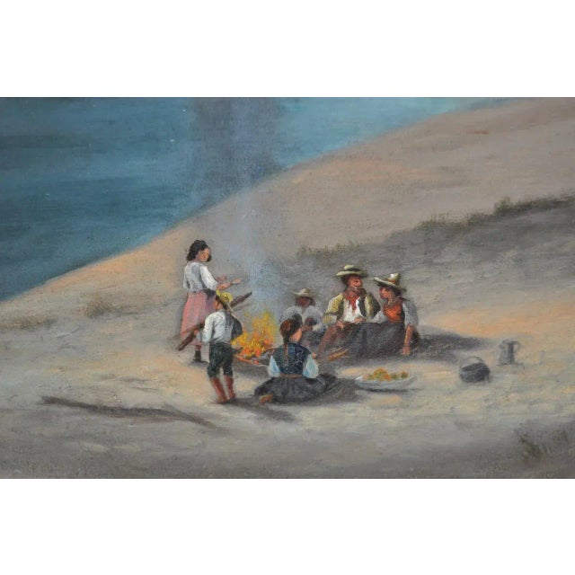 Frederick Bauer Mountain Landscape W/Figures by a River For Sale - Image 4 of 8